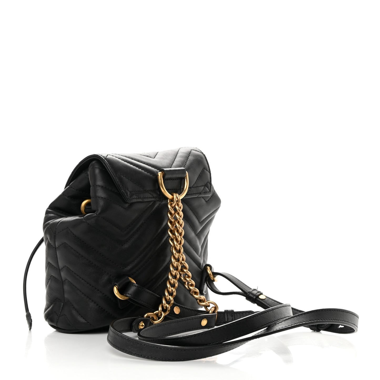 Calfskin Matelasse GG Marmont Flap Backpack Black
