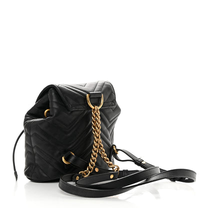 Gucci Calfskin Matelasse GG Marmont Flap Backpack Black 3 of 14