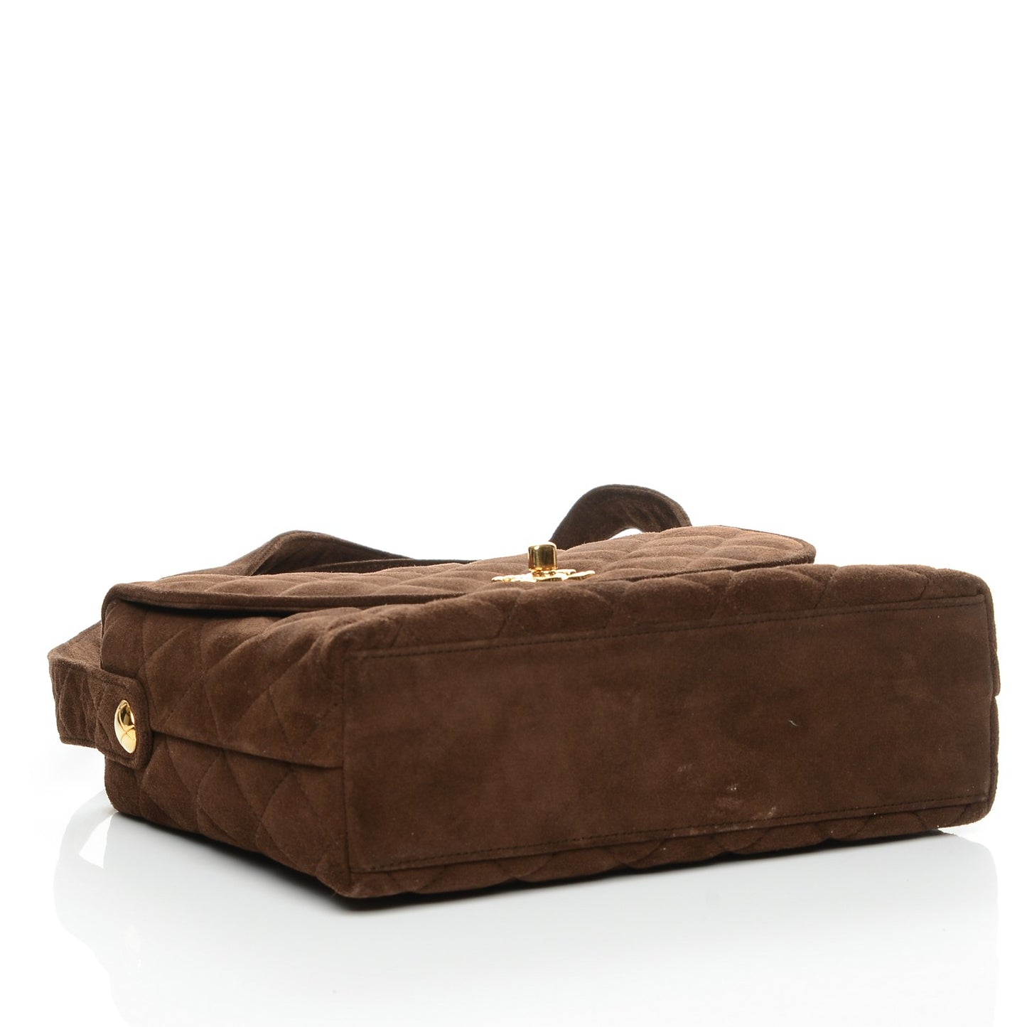 Suede Quilted Shoulder Bag Brown