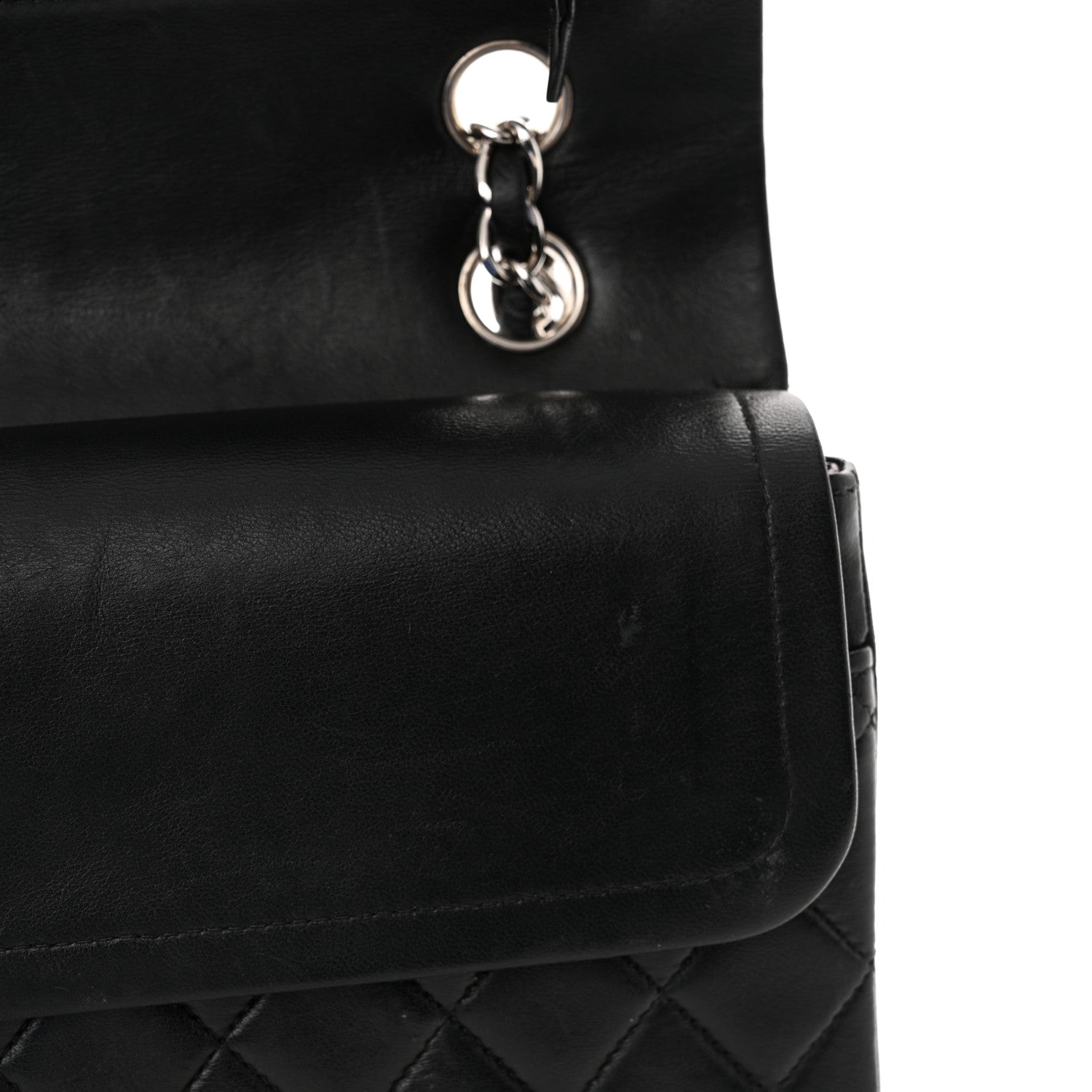 Chanel Lambskin Quilted Medium Double Flap Black 15 of 18