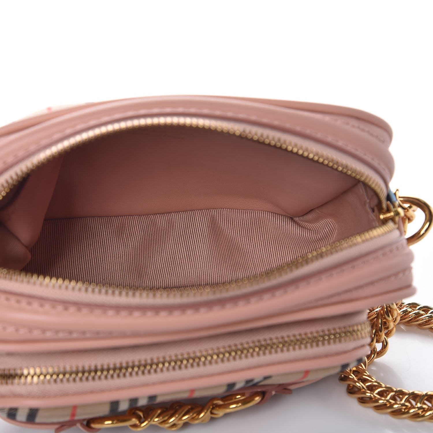 Burberry Smooth Calfskin 1983 Knight Check Link Camera Bag Peach 5 of 7