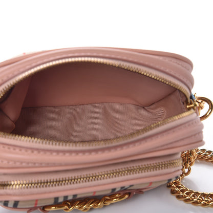 Burberry Smooth Calfskin 1983 Knight Check Link Camera Bag Peach 5 of 7
