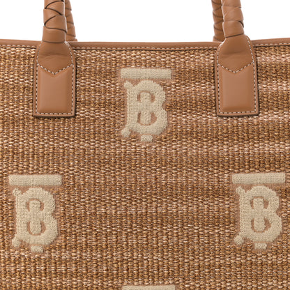 Burberry Raffia Calfskin Medium Freya Tote Natural 8 of 10