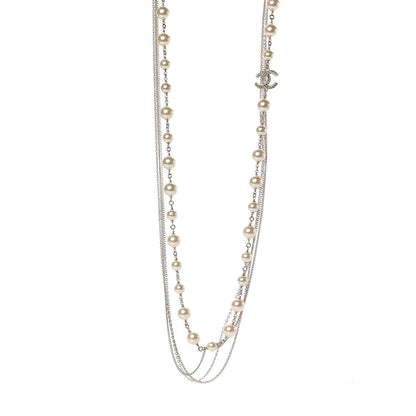 Chanel Pearl Chain CC Multi Strand Necklace Gold 1 of 6