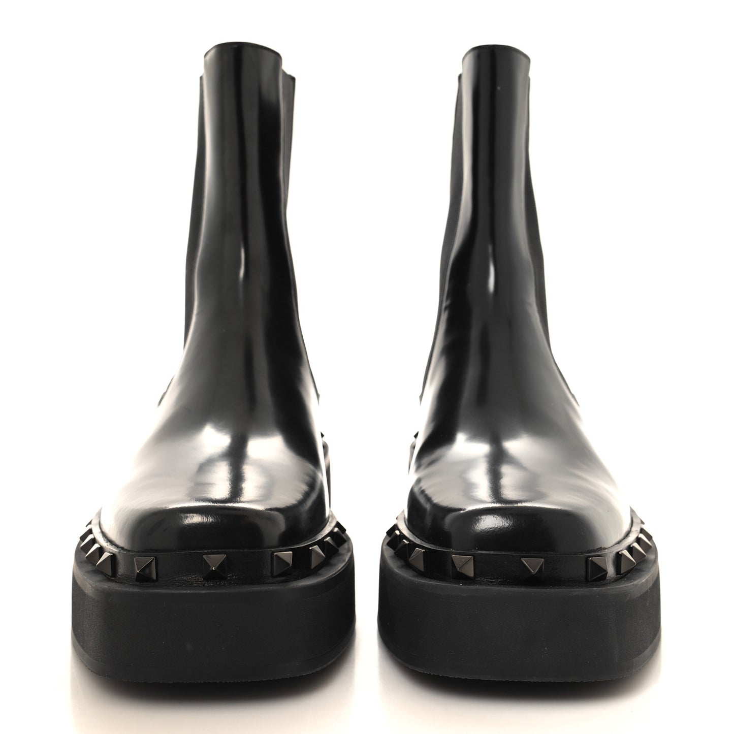 Calfskin Rockstud M-Way 50mm Beatle Boots 38 Black