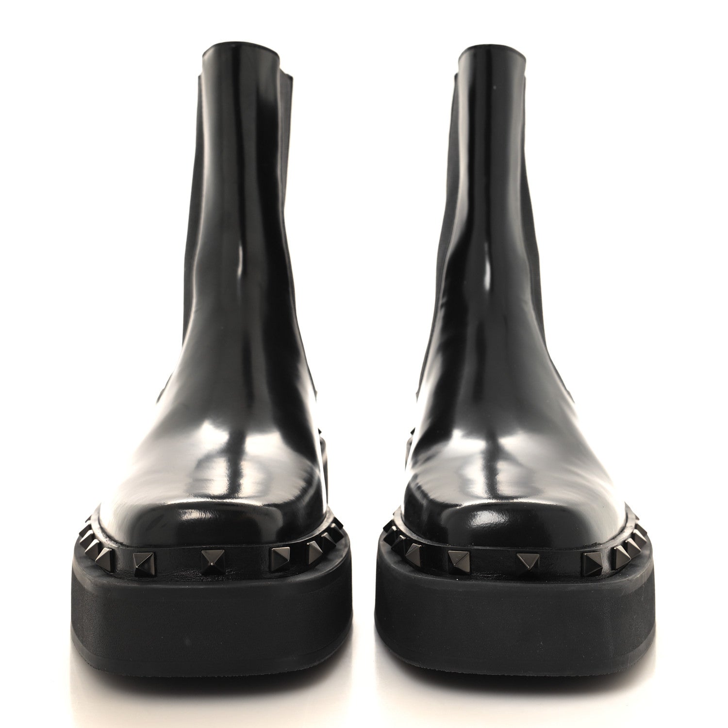 Valentino Garavani Calfskin Rockstud M-Way 50mm Beatle Boots 38 Black 2 of 8