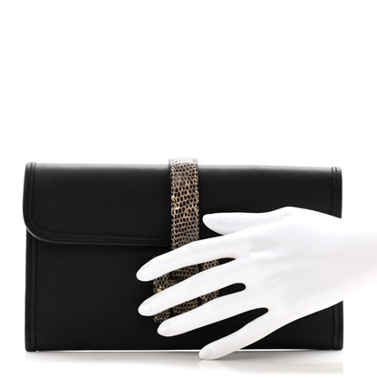 Hermes Swift Lizard Jige Touch Duo Clutch Black Ombre 2 of 8