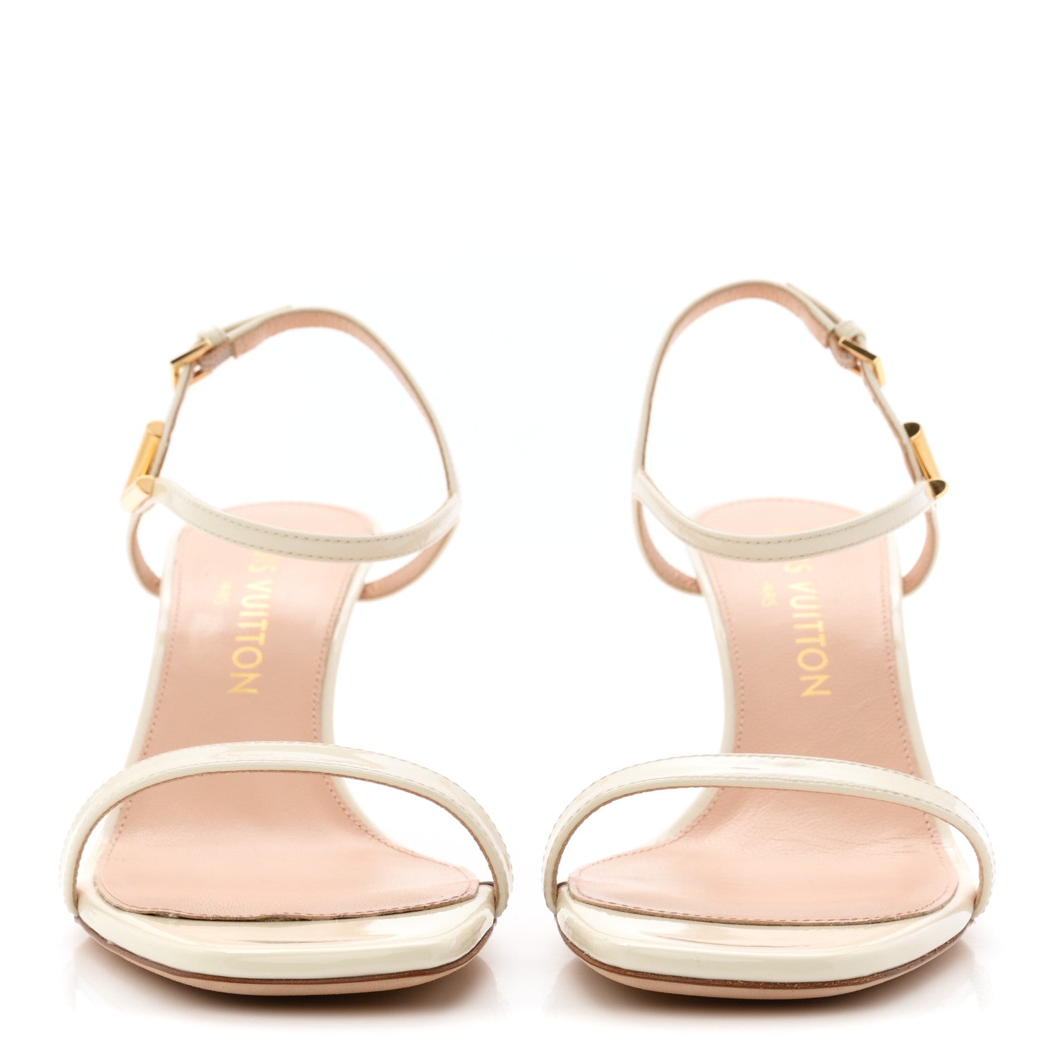 Louis Vuitton Patent Calfskin Blossom Sandals 37.5 White 3 of 9