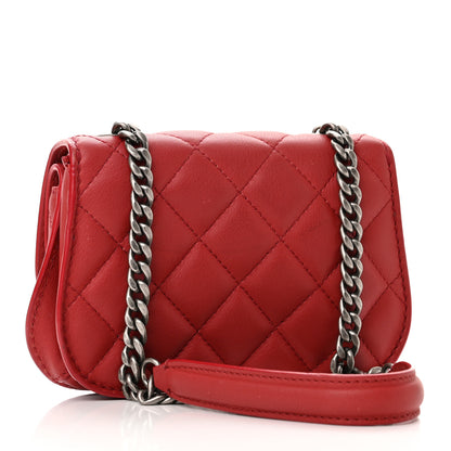 Chanel Lambskin Quilted Mini Natural CC Flap Red 2 of 16