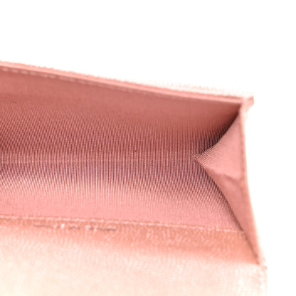 Chanel Metallic Caviar Chevron Quilted Vintage Mademoiselle Flap Card Holder Pink 5 of 9