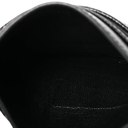 Saint Laurent Grain De Poudre Matelasse Chevron Monogram Credit Card Case Black 5 of 7