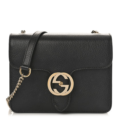 Gucci Dollar Calfskin Small Interlocking G Shoulder Bag Black 1 of 9