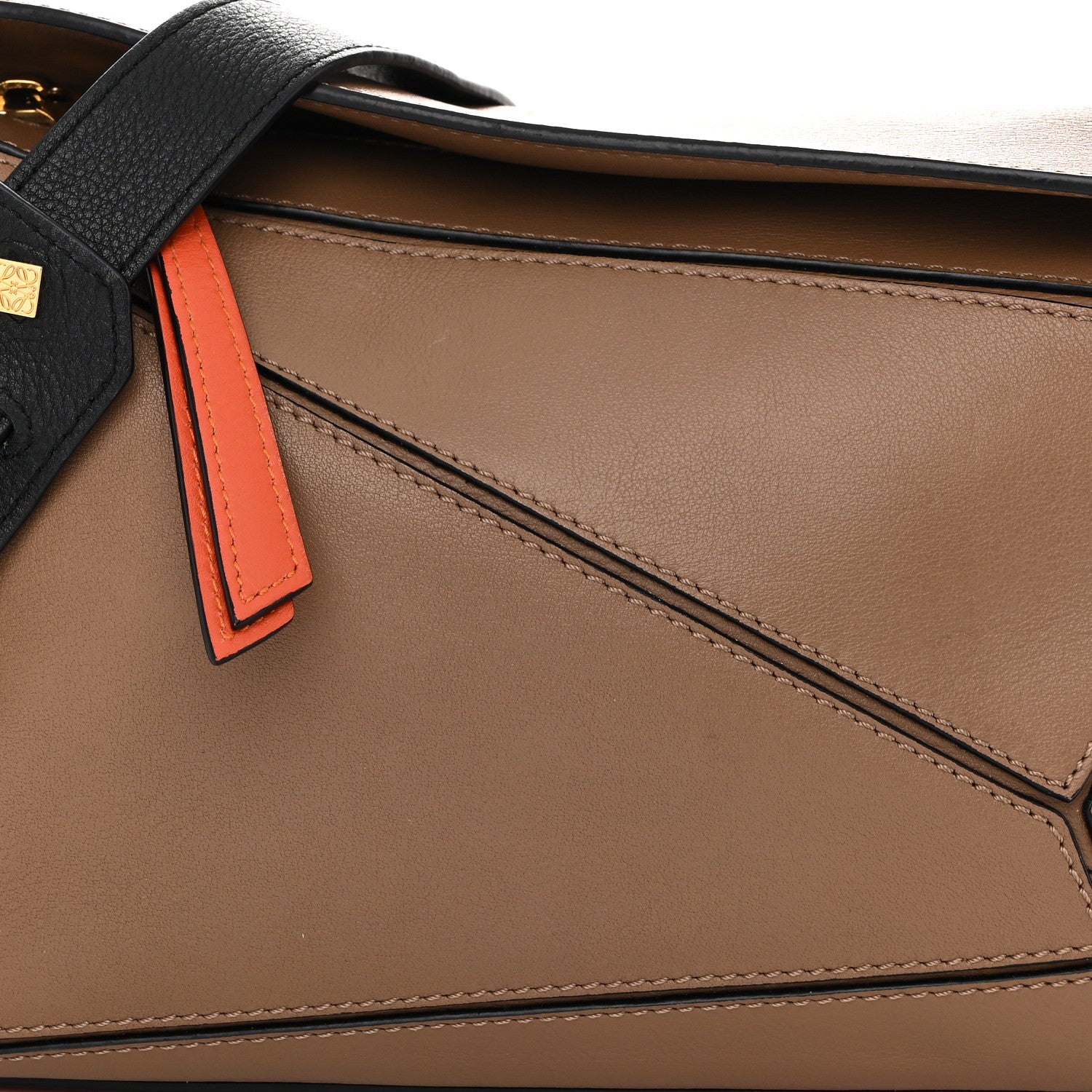 Loewe Calfskin Small Puzzle Bag Mink Coral Black 8 of 11