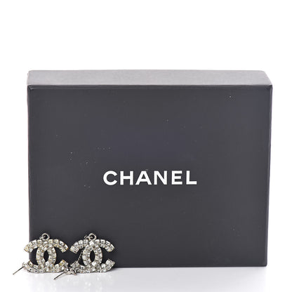 Chanel Baguette Crystal CC Drop Earrings Silver 4 of 4