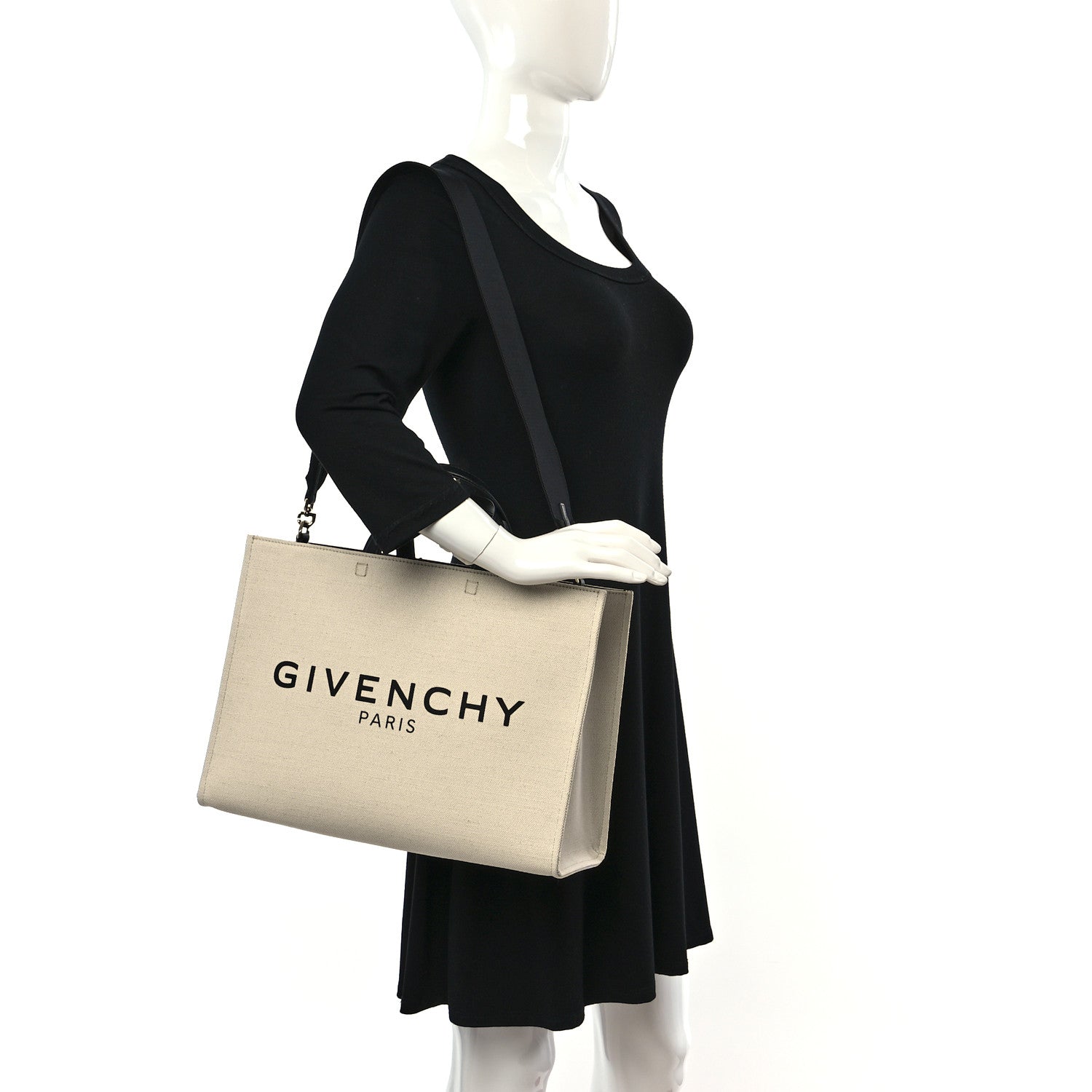 Givenchy Canvas Medium Tote Beige Black 2 of 8