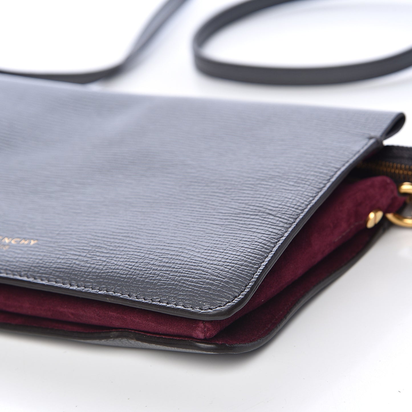 Goatskin Suede Cross 3 Crossbody Bag Grey Aubergine