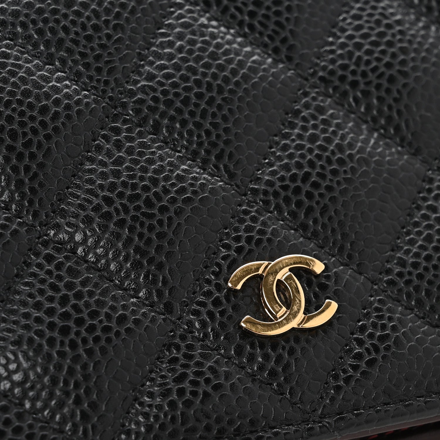 Chanel Caviar Quilted Yen Wallet Black 9 of 10