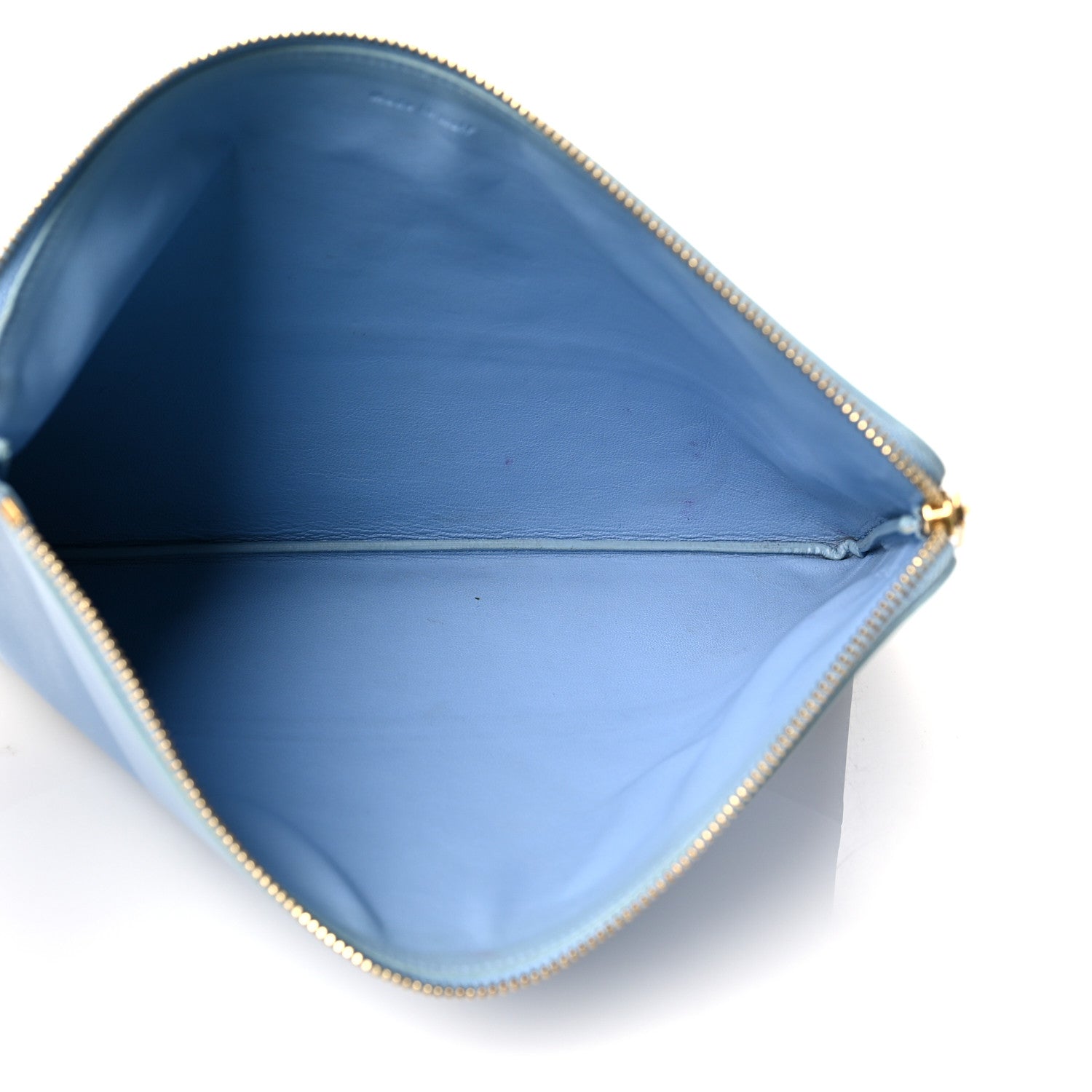 Celine Smooth Lambskin Bi-Color Solo Clutch Pouch Blue Black 6 of 10