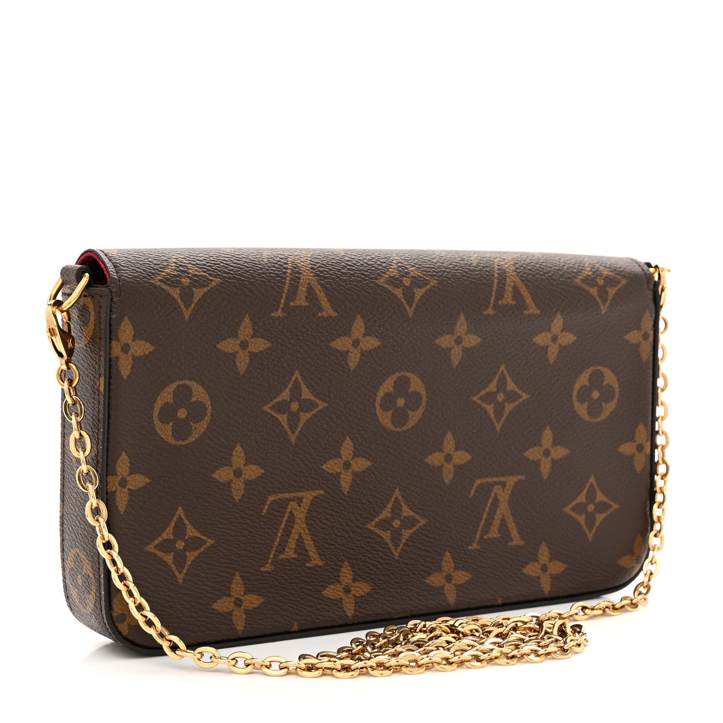 Monogram Pochette Felicie Chain Wallet Fuchsia