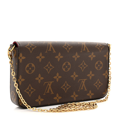 Louis Vuitton Monogram Pochette Felicie Chain Wallet Fuchsia 3 of 11