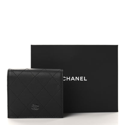 Chanel Calfskin Quilted Compact Bifold Wallet So Black 9 of 9
