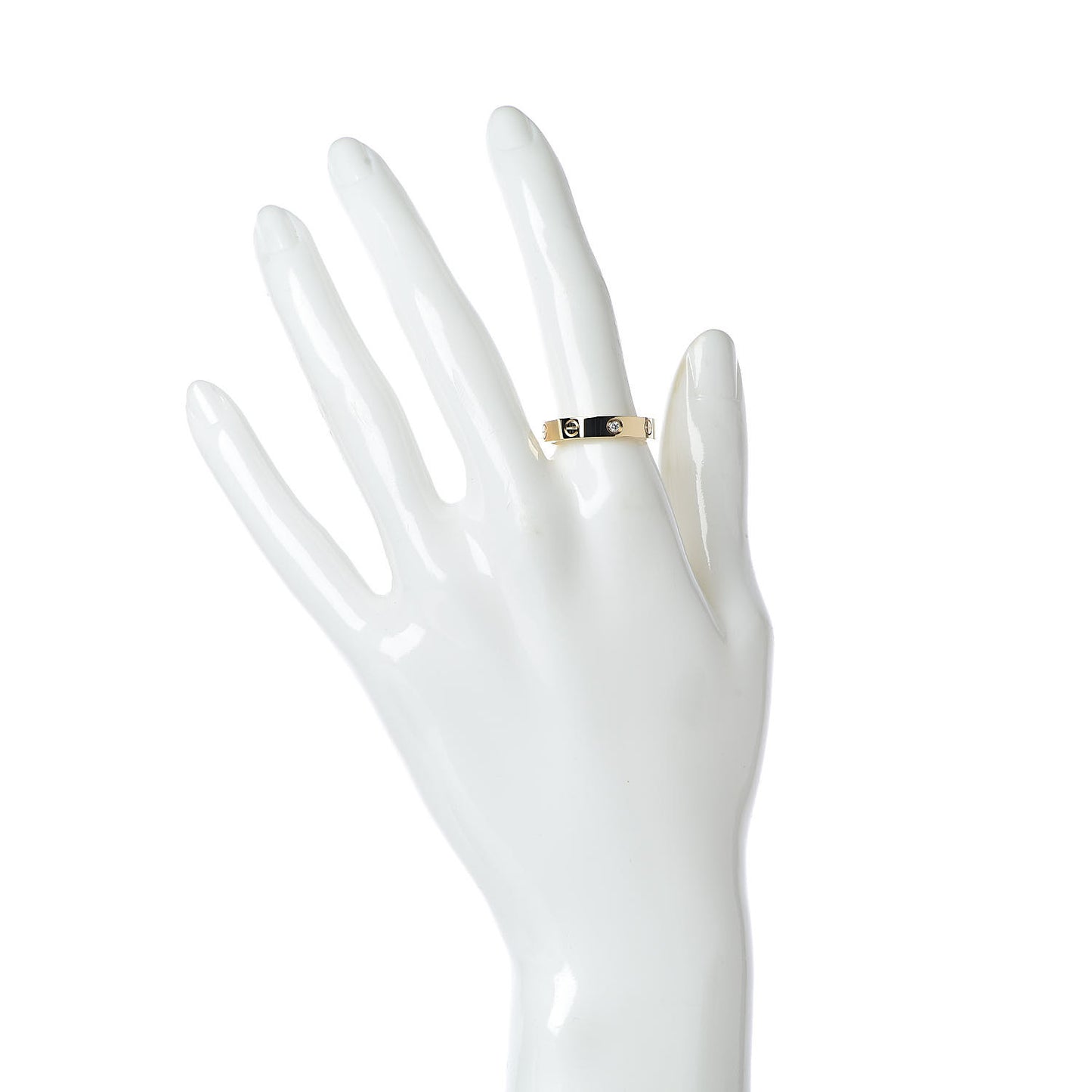 18K Yellow Gold Diamond 4mm LOVE Wedding Band Ring 56 7.5