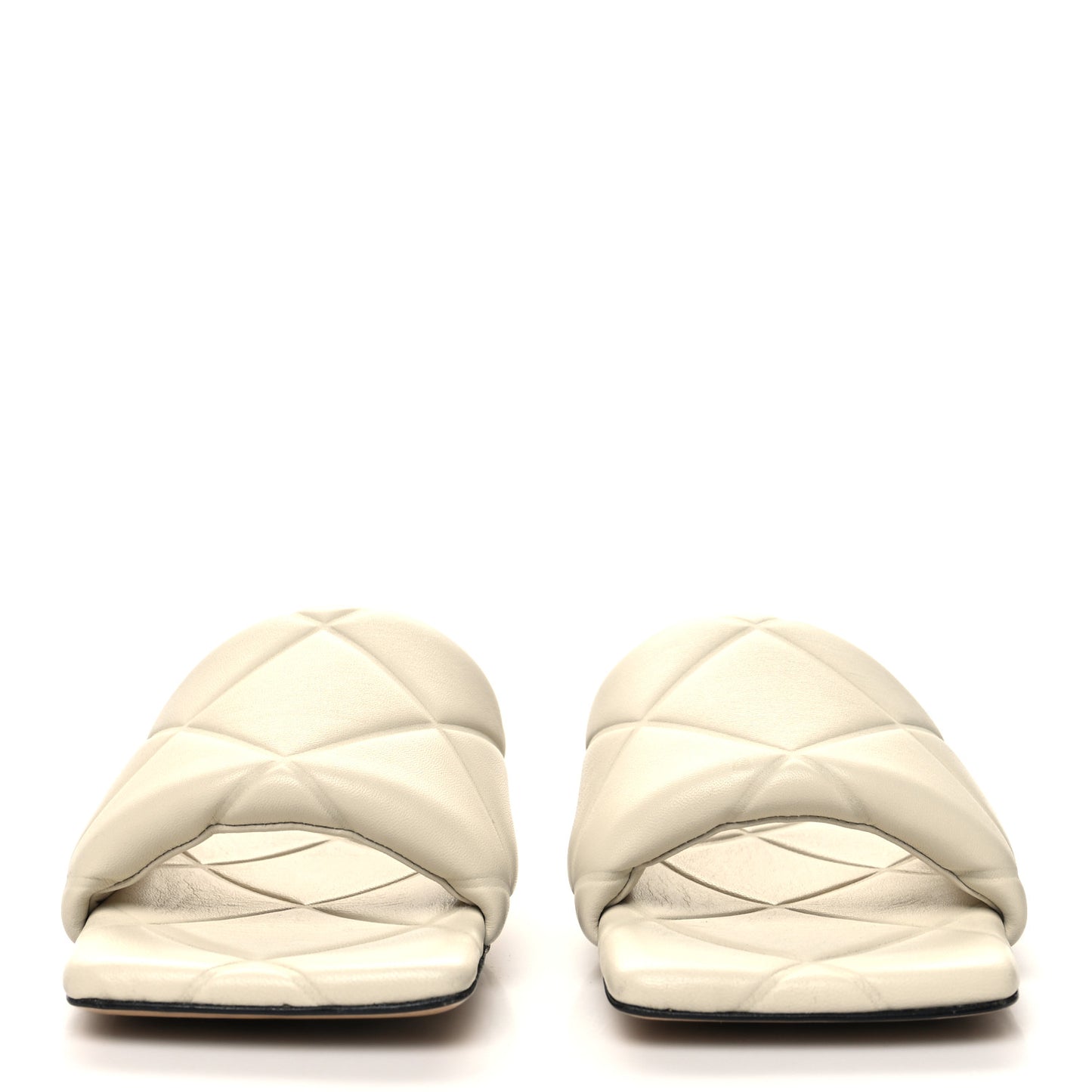 Nappa Quilted Rubber Lido Flat Sandals 39 Sea Salt