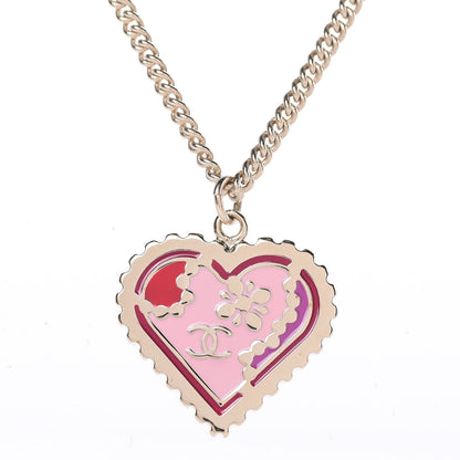 Chanel Enamel Heart CC Necklace Gold 4 of 6
