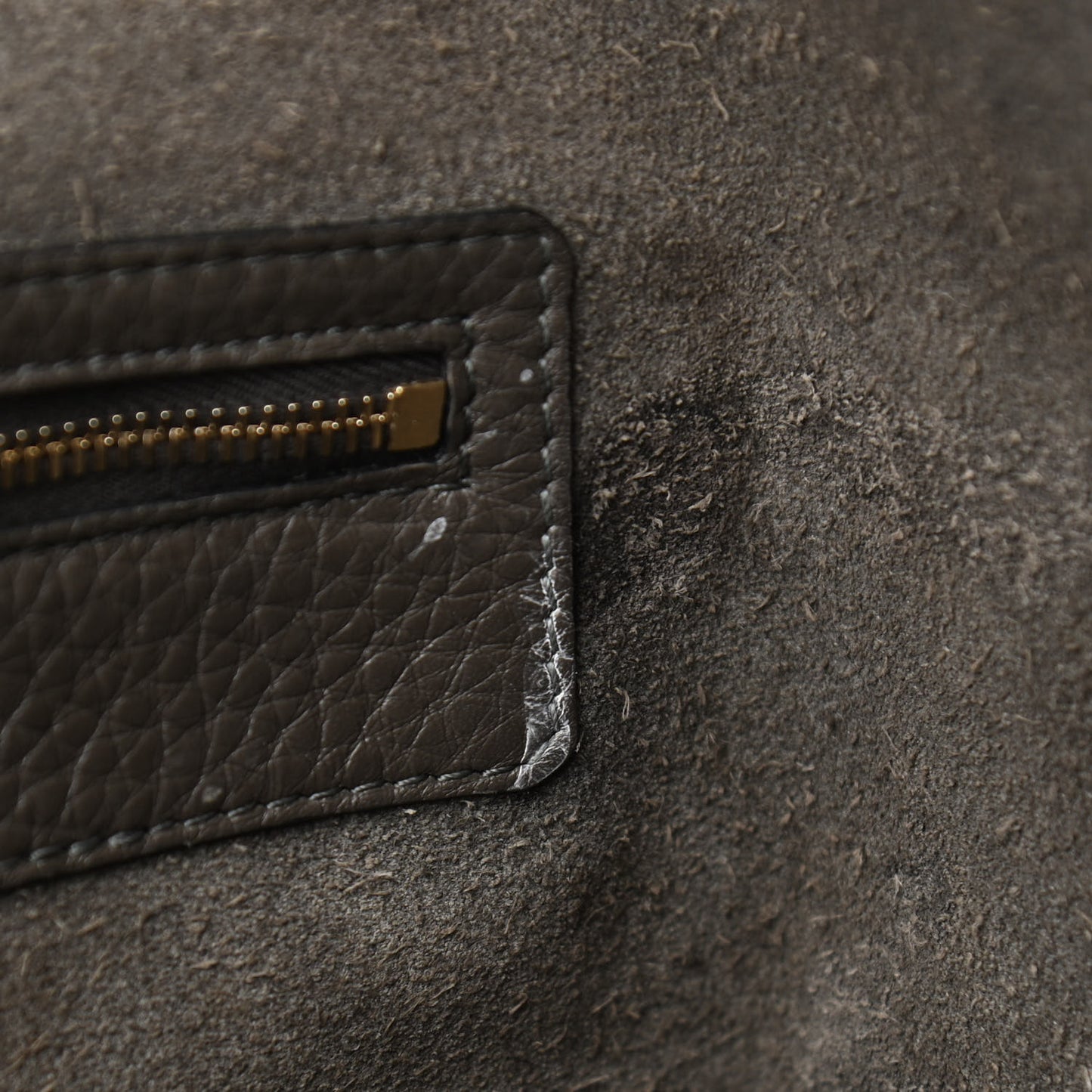 Grained Calfskin Rockstud Shoulder Tote Graphite