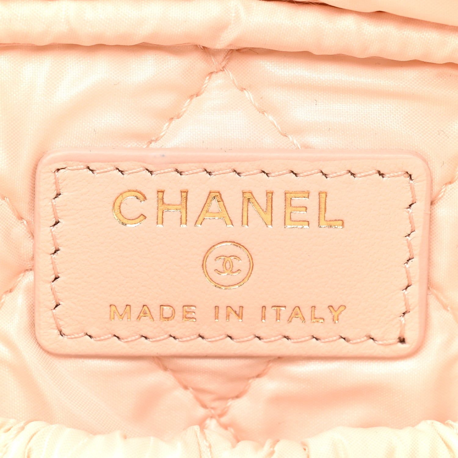 Chanel Caviar Quilted Medium Curvy Pouch Cosmetic Case Beige 6 of 10