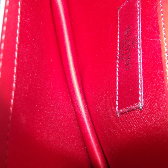 Valentino Garavani Vitello Rockstud Flip Lock Wristlet Pouch Scarlet Red 8 of 13