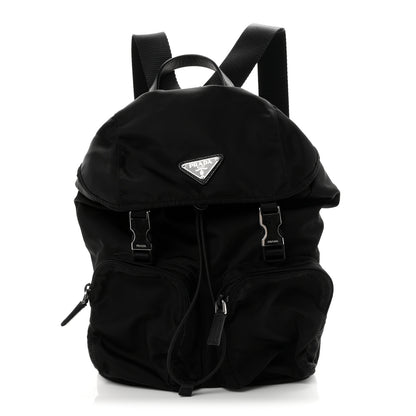 Prada Tessuto Nylon Vela Small Double Buckle Backpack Black 1 of 9
