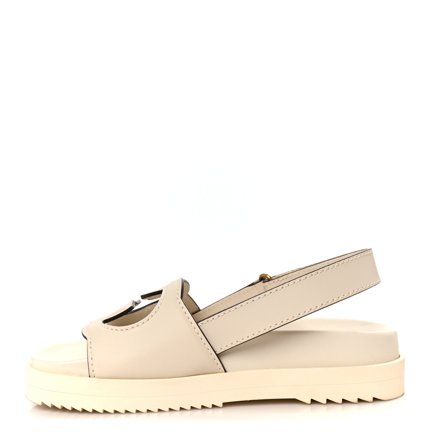 Gucci Cosmos Softy Calfskin Interlocking G Slingback Sandals 35.5 Mystic White 1 of 10