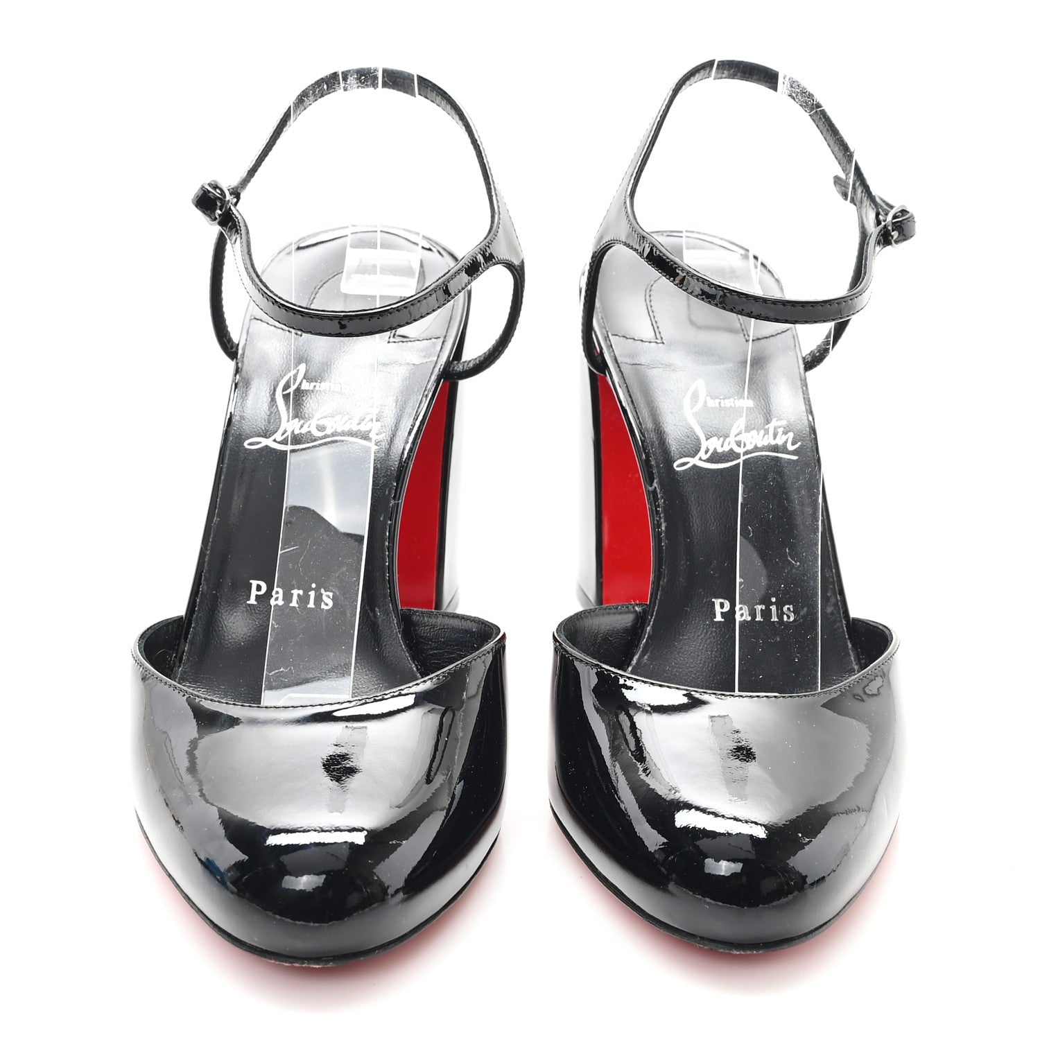 Christian Louboutin Patent 85 Jane Ankle Strap Pumps 38 Black 3 of 8