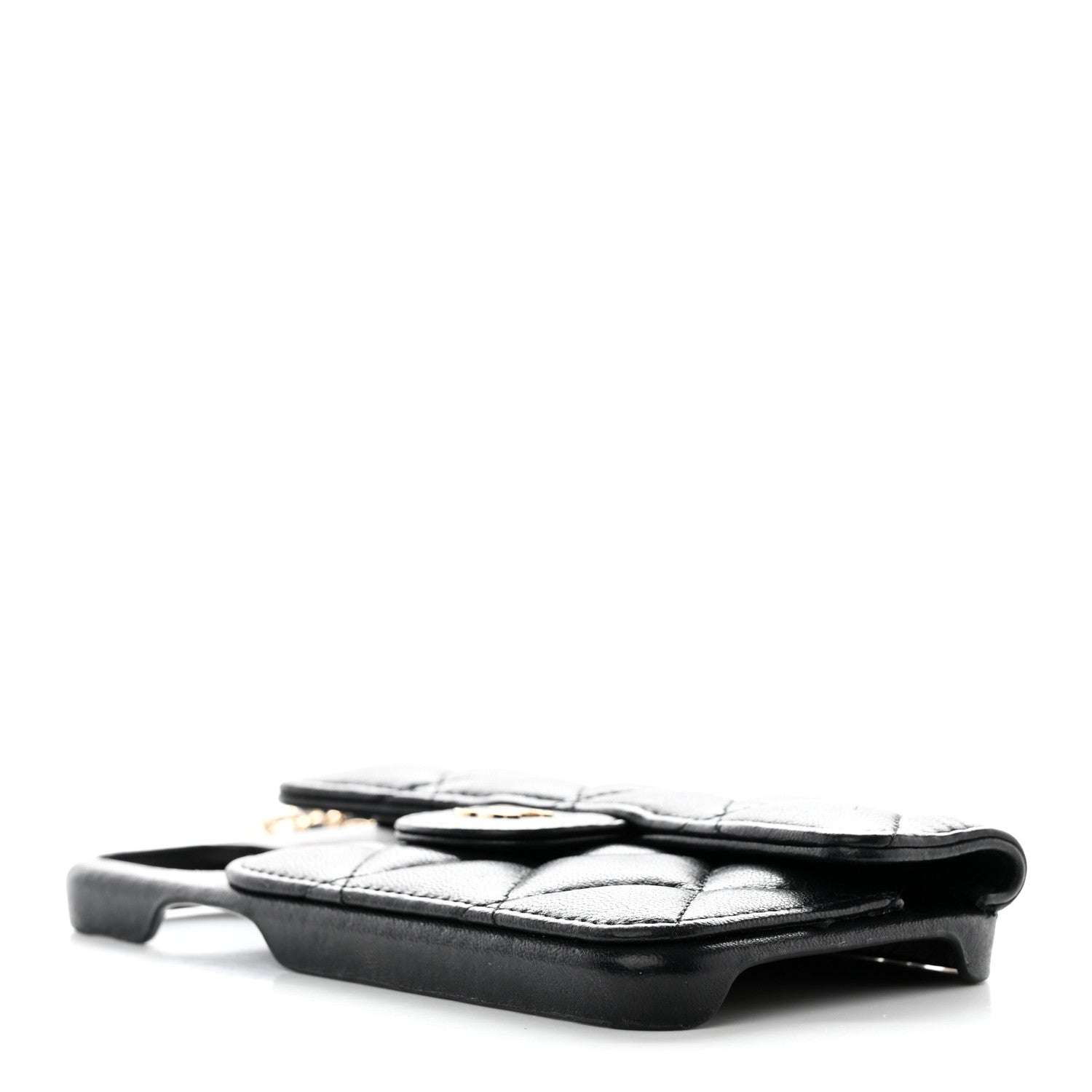 Chanel Lambskin Quilted iPhone XII Pro Holder With Chain Black 4 of 11