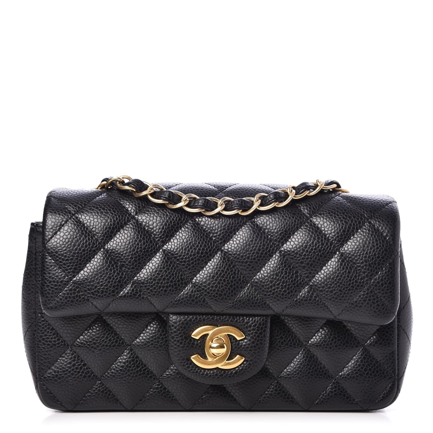 Caviar Quilted Mini Rectangular Flap Black