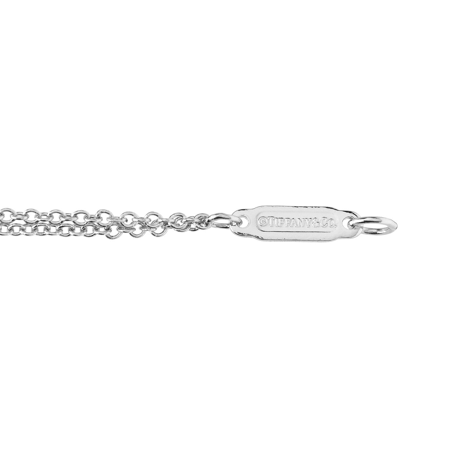 Tiffany Platinum Diamond .17ct Double Chain Solitaire Bracelet 3 of 3