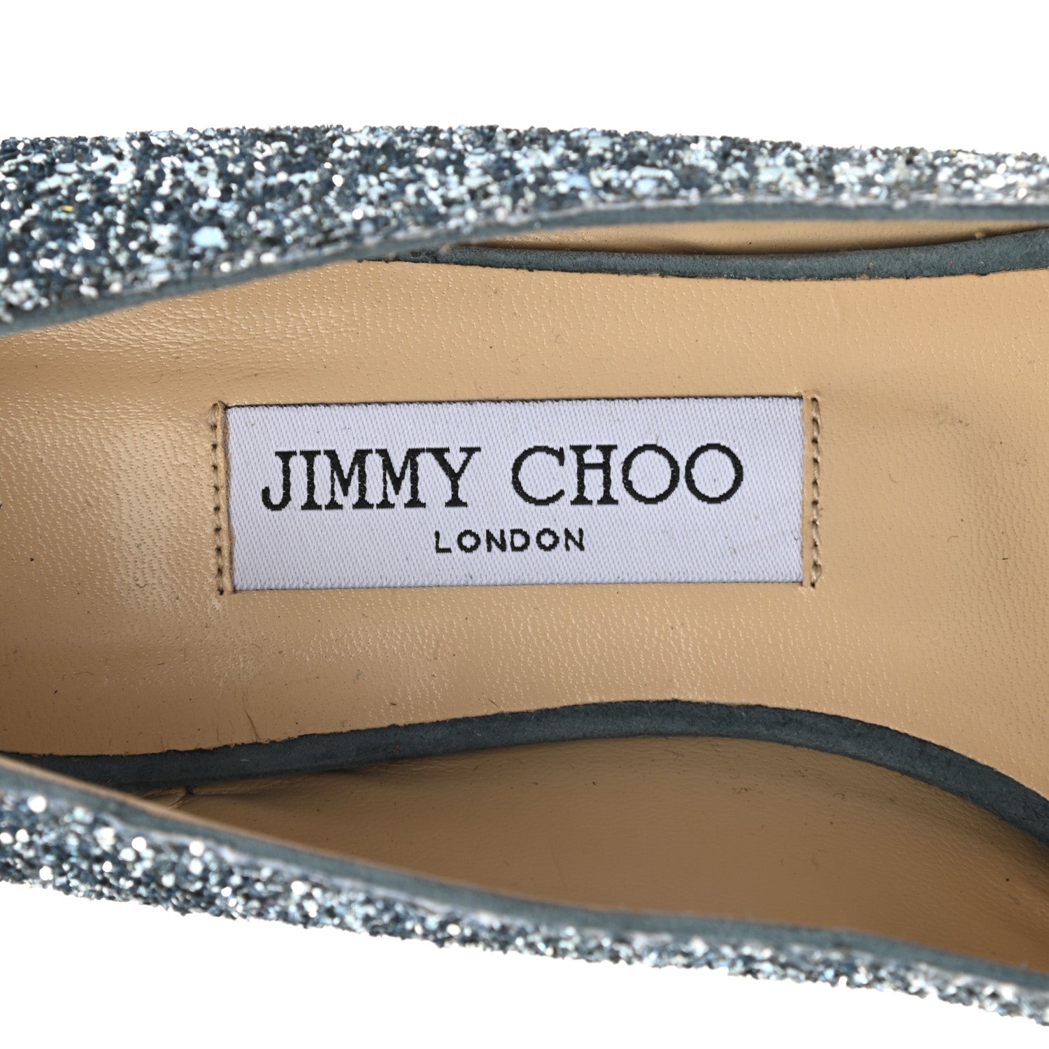 Jimmy Choo Glitter Degrade Fireball Gabie Flats 40 Silver Dusk Blue 7 of 7