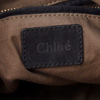 Chloe Nubuck Calfskin Medium Marcie Satchel Black 6 of 8