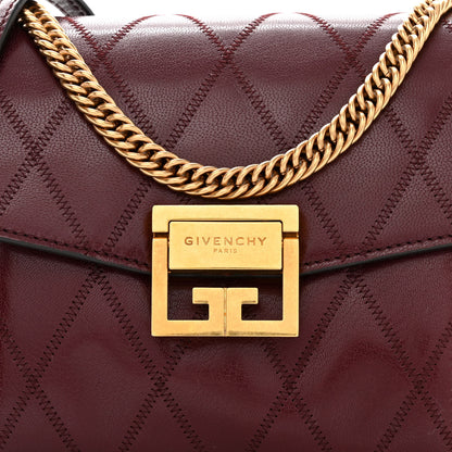 Givenchy Goatskin Quilted Small GV3 Shoulder Bag Aubergine 7 of 10