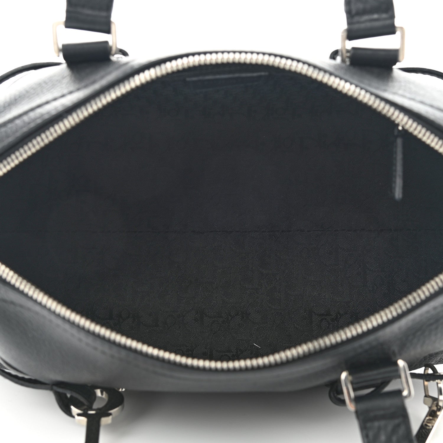 Christian Dior Calfskin Logo Charms Boston Black 5 of 13
