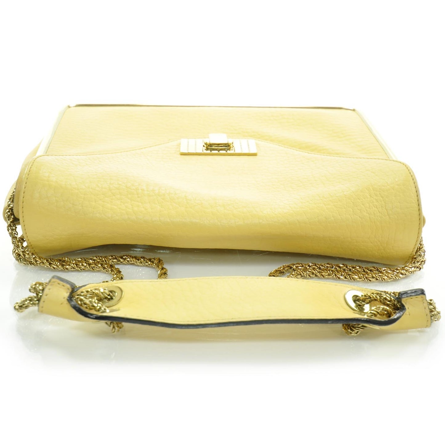Grained Calfskin Sally Flap Bag Yellow