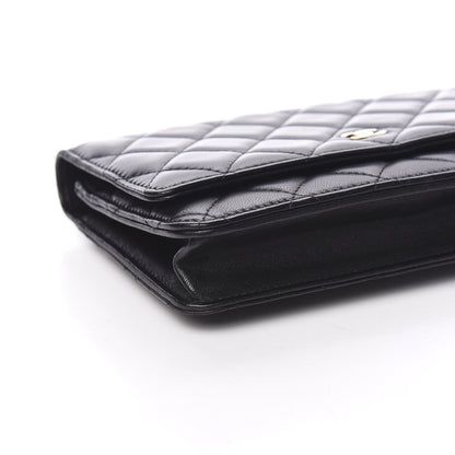 Chanel Lambskin Quilted Wallet On Chain WOC Black 8 of 12