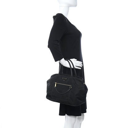 Prada Nylon Calfskin Tote Black 3 of 9
