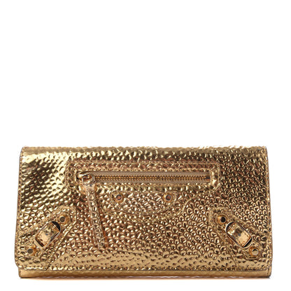 Balenciaga Laminated Calfskin Classic Gold Hardware Money Wallet Gold 1 of 7