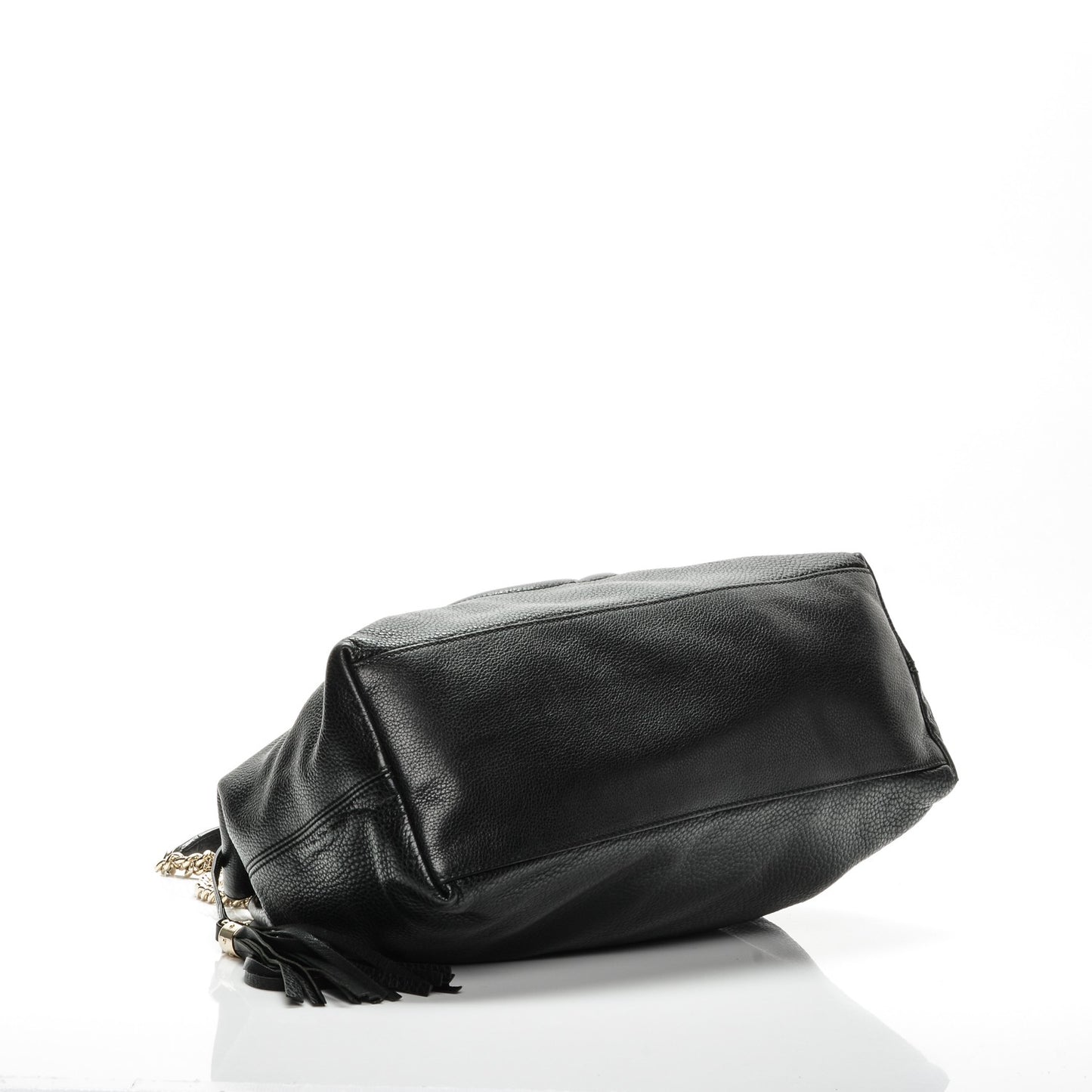 Pebbled Calfskin Medium Soho Chain Shoulder Bag Black