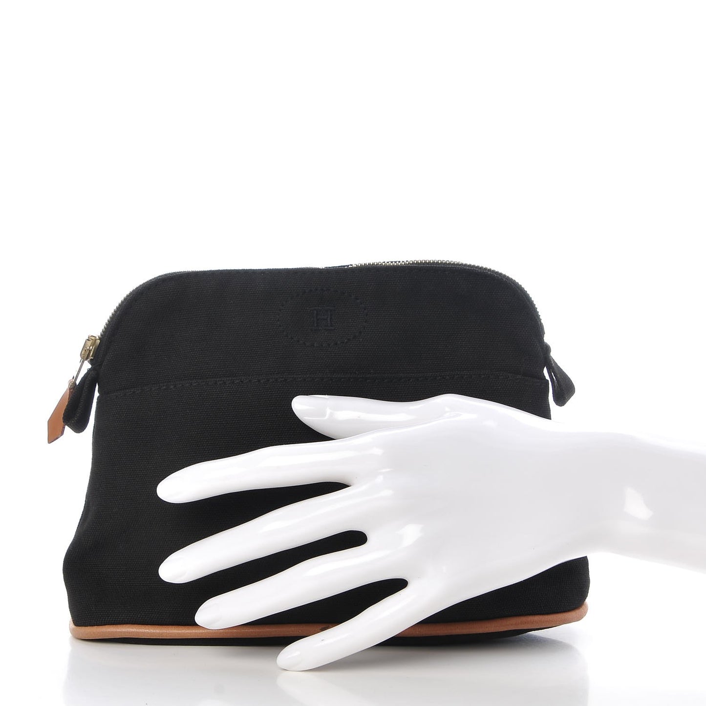 Cotton Canvas Bolide Travel Cosmetic Pouch Black