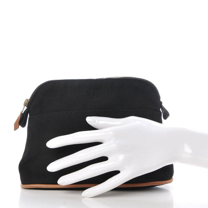Hermes Cotton Canvas Bolide Travel Cosmetic Pouch Black 2 of 8