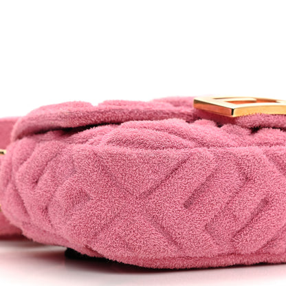 Fendi Terry Cloth Vitello Century Matte FF 1974 Embossed Belt Baguette Lollypop 10 of 11