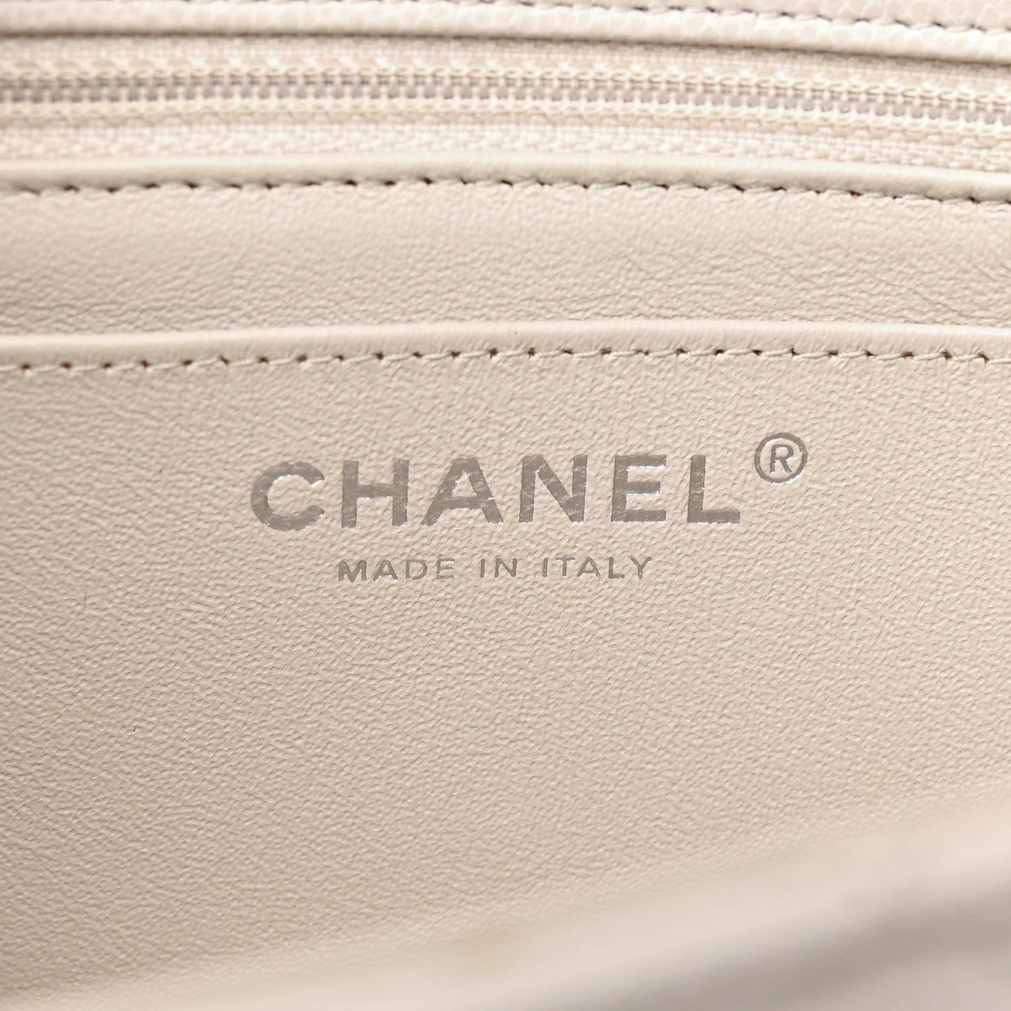 Caviar Quilted Mini Rectangular Flap Ivory
